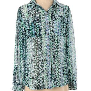 Vince Camuto Womens Sheer Button Down | Size XS